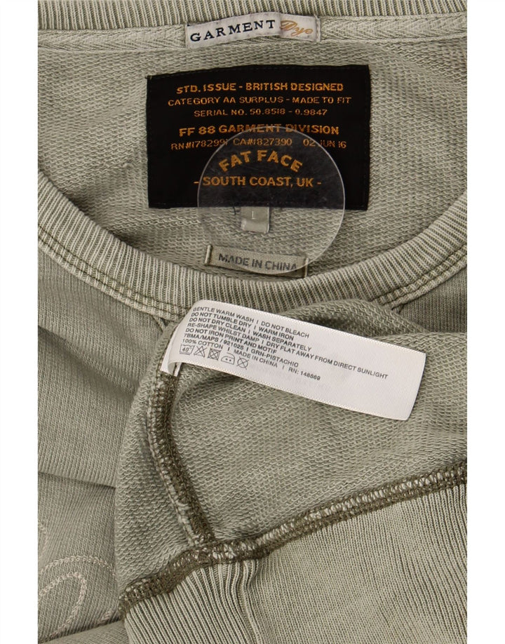 Męska bluza z grafiką Fat Face, duża, bawełniana w kolorze khaki