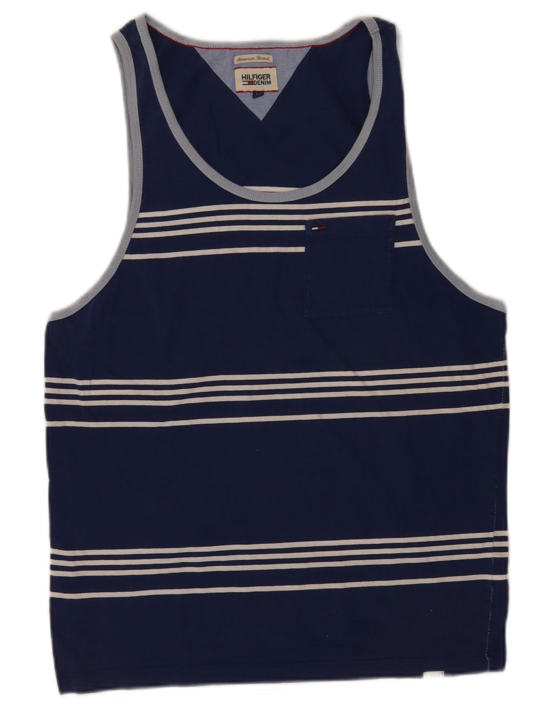 Męska kamizelka Tommy Hilfiger, średnia, granatowa, bawełniana w paski