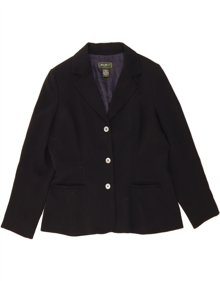 EDDIE BAUER Womens Petite 3 Button Blazer Jacket US 12 Large Navy Blue Vintage Eddie Bauer and Second-Hand Eddie Bauer from Messina Hembry 