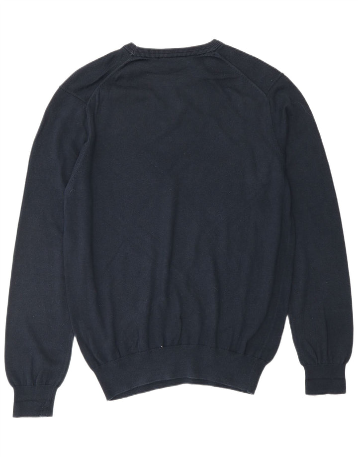 CREW CLOTHING Męski sweter z okrągłym dekoltem, średni granatowy, bawełniany