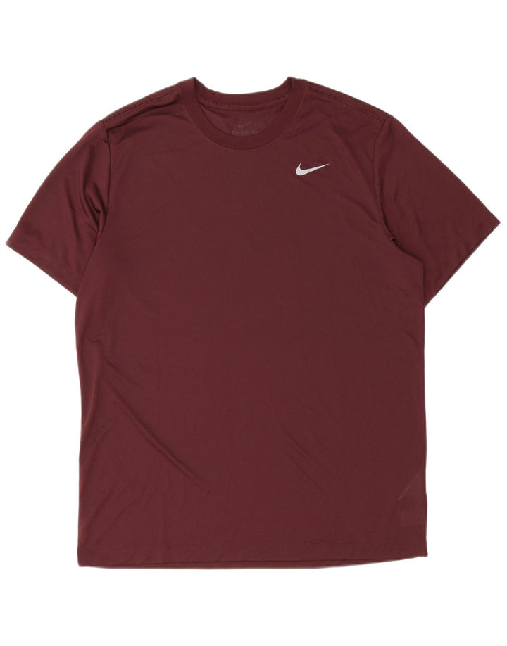 Męski T-shirt Nike Dri Fit, duży, bordowy poliester