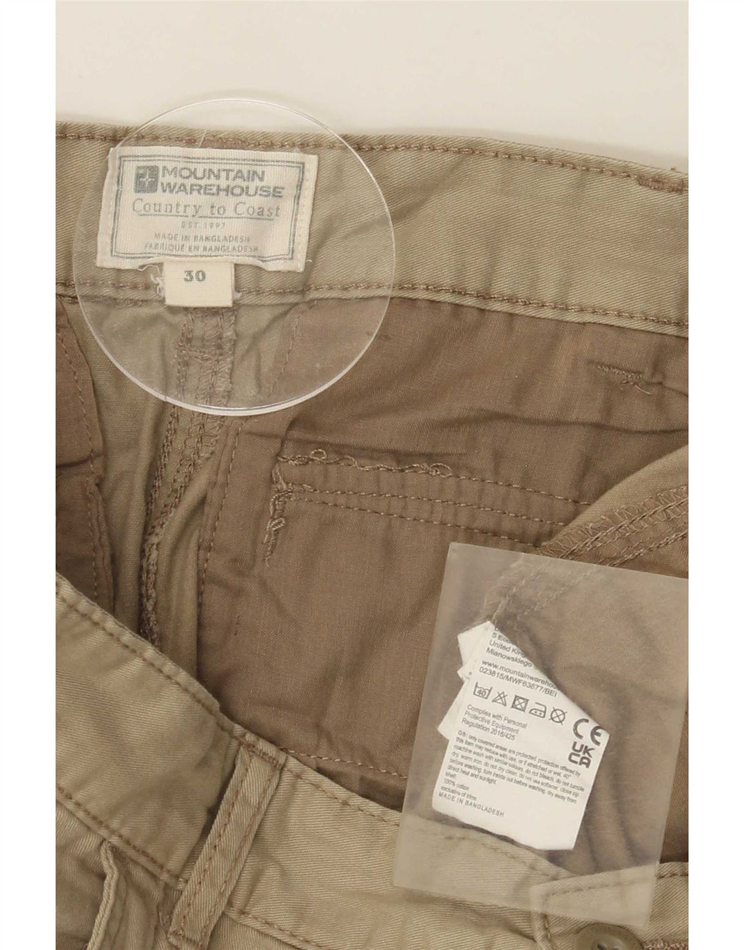 Męskie spodenki cargo Mountain Warehouse, średnie W30, bawełna khaki