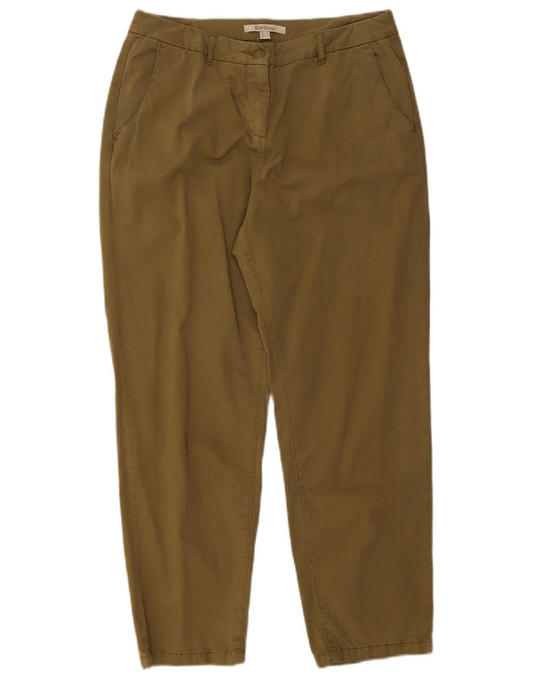 Damskie zwężane spodnie Chino Barbour UK 12 Medium W30 L26 Bawełna khaki