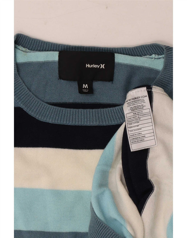 Męski sweter Hurley z okrągłym dekoltem, średniej wielkości, wielobarwny, bawełniany w paski