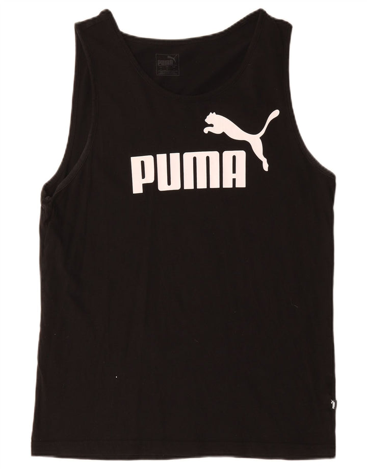Męska kamizelka z grafiką Puma, średnia czarna bawełna