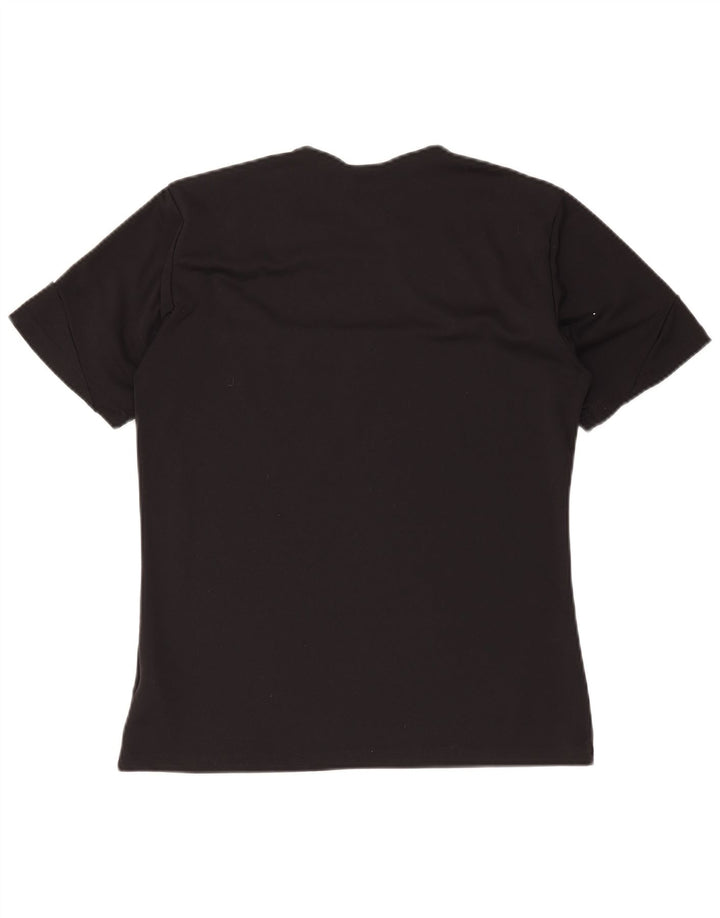 Męski T-shirt ADIDAS Climalite, mały, czarny poliester z blokami kolorów