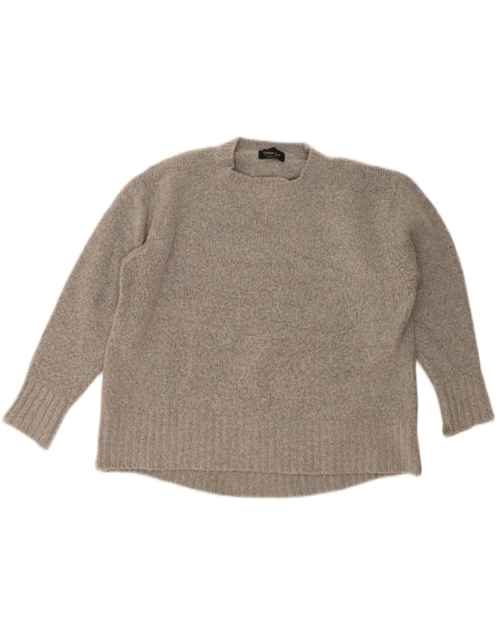Sweter damski Zara Oversize z okrągłym dekoltem UK 10 Small Grey