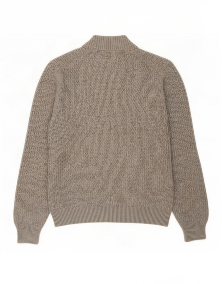 Męski sweter Massimo Dutti z dekoltem w kształcie litery V, duży, szary, bawełniany
