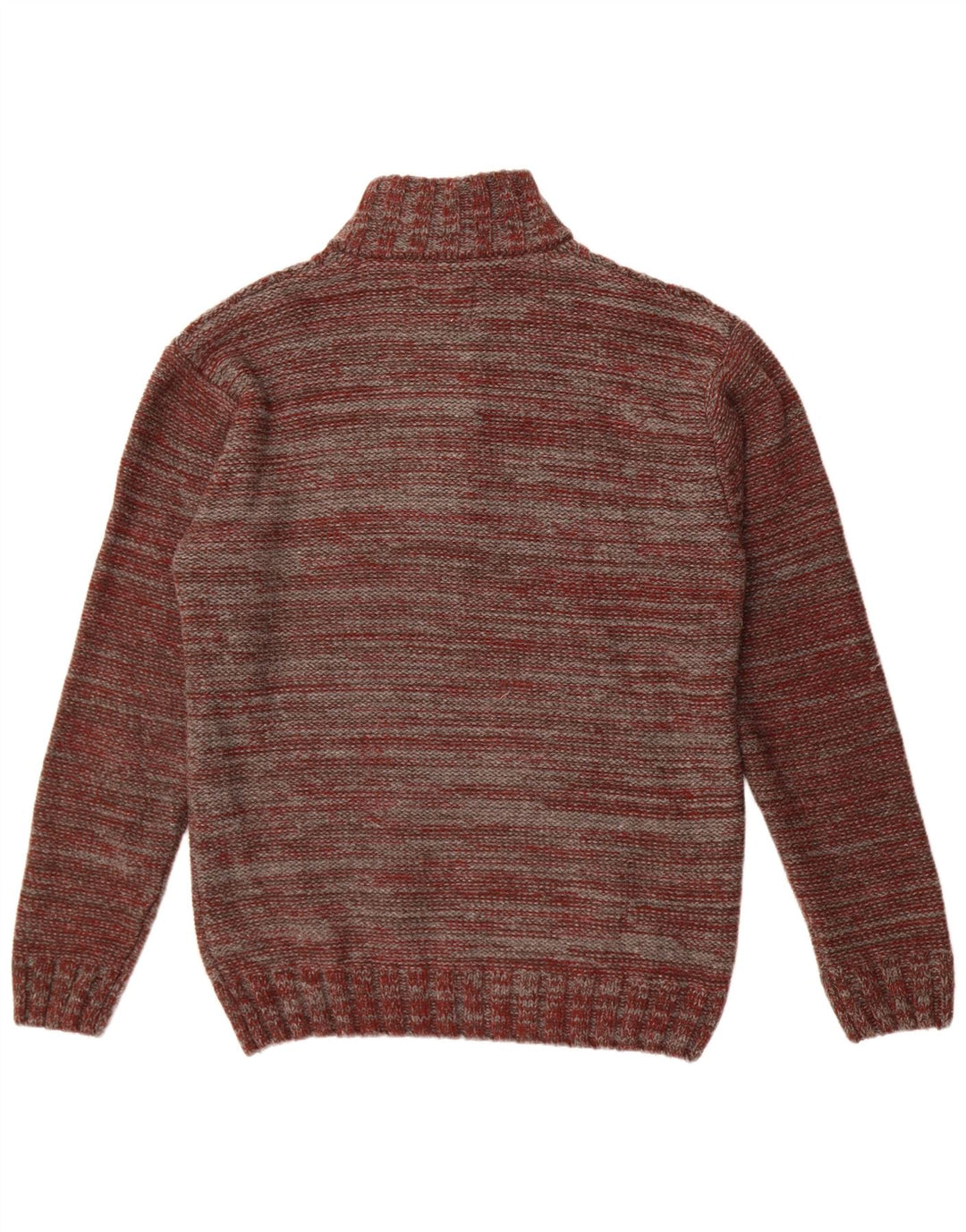 Joe Browns Męski sweter zapinany na guziki, duży, bordowy, nakrapiany akryl