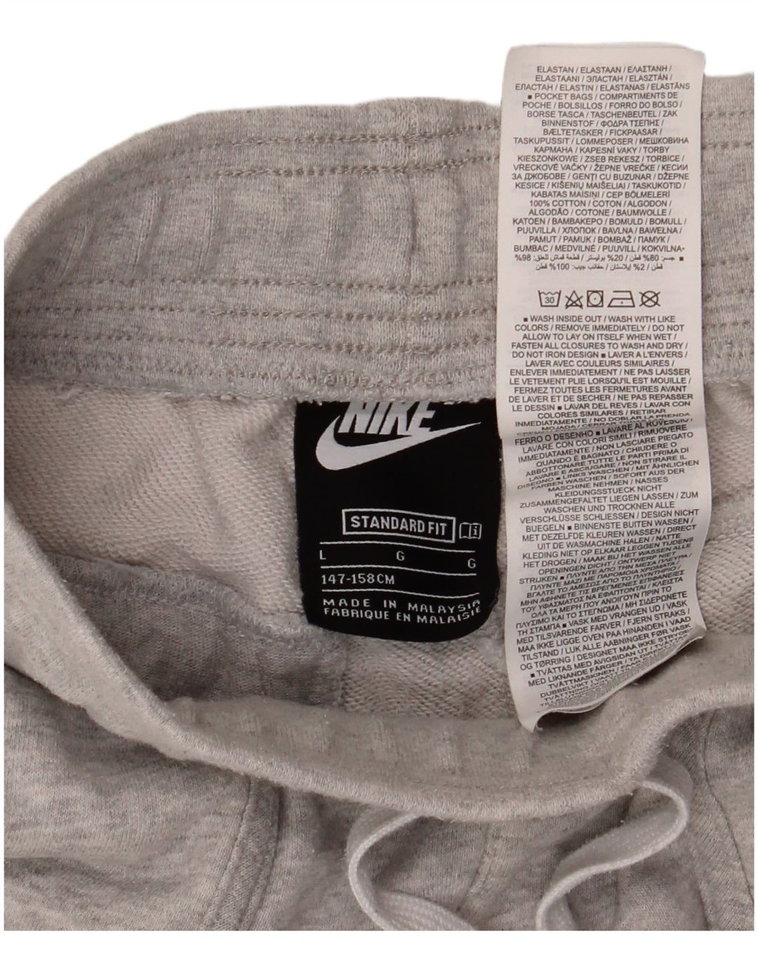 Chłopięce spodenki sportowe NIKE Air o standardowym kroju, duże, 12-13 lat, szare, bawełniane