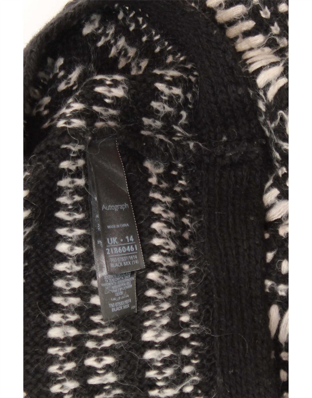 Marks & Spencer Damski sweter rozpinany z autografem UK 14, średni czarny