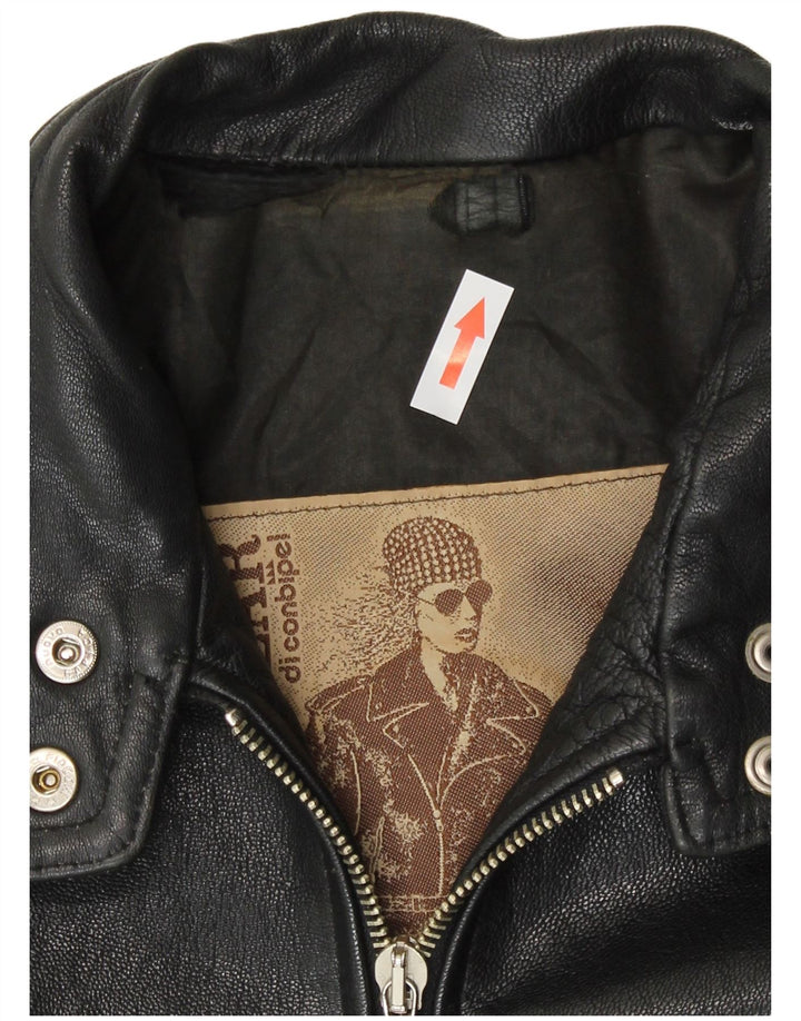 Conbipel Damska kurtka skórzana UK 14 Średnia czarna skóra