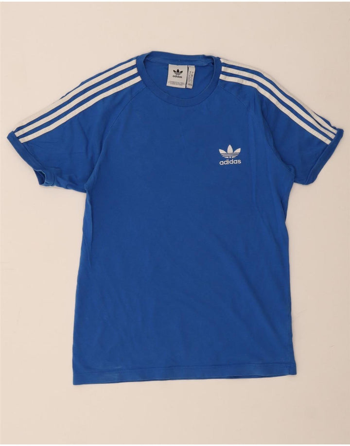 Adidas Męski T-Shirt Top Mały Niebieski Bawełniany