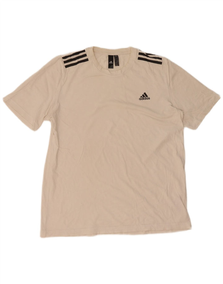 Adidas Męski T-shirt Top Średniej Białej Bawełny