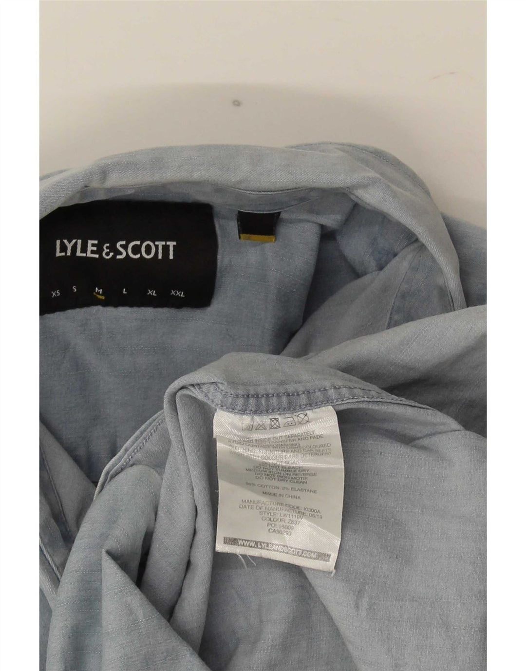 Koszula męska Lyle & Scott, średnia niebieska, bawełniana