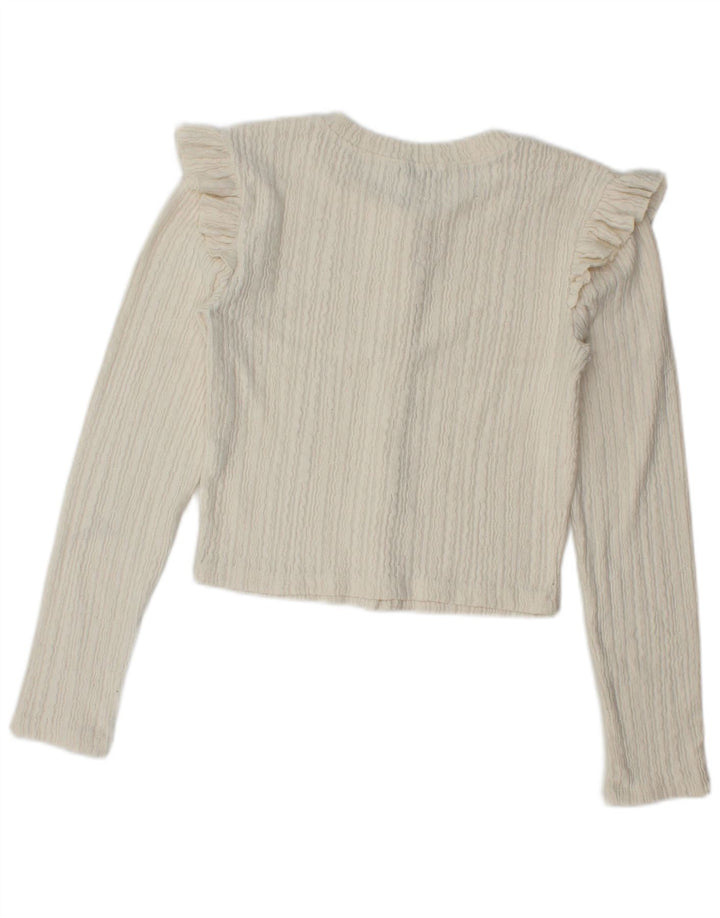 Krótki sweter damski Zara UK 12, średni, złamany biały poliester