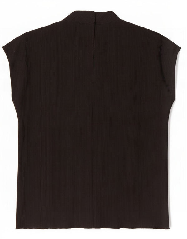 Zara Womens Sleeveless Oversized Blouse Top UK 10 Small Black Polyester