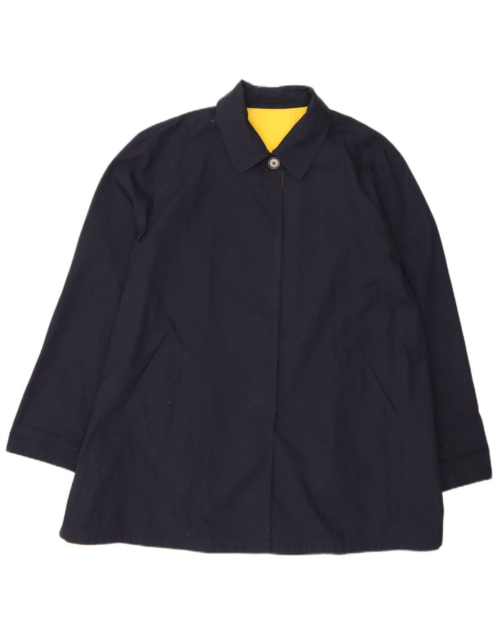 Dwustronny płaszcz damski oversize w stylu vintage UK 18 XL granatowy