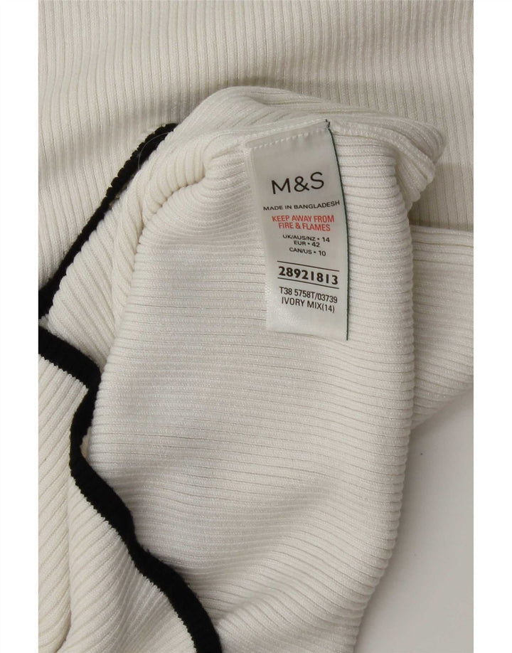 Marks & Spencer Damski top z kamizelką UK 14 Large, biała wiskoza