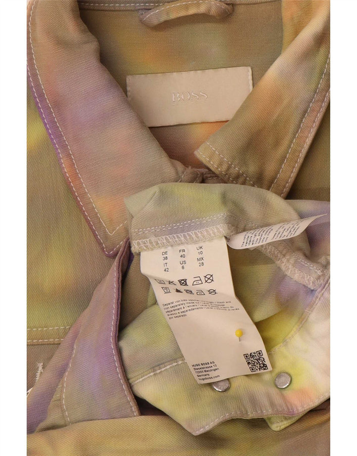 Damska kurtka dżinsowa Hugo Boss UK 10, mała, wielobarwna, bawełniana typu tie-dye