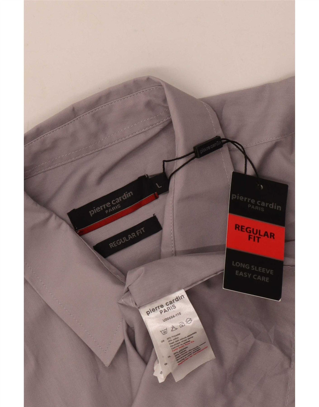 Męska koszula o regularnym kroju Pierre Cardin, duża, szara, z poliestru