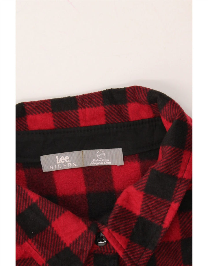 LEE Womens Fleece Shirt UK 18 XL Red Check Polyester Vintage Lee and Second-Hand Lee from Messina Hembry 