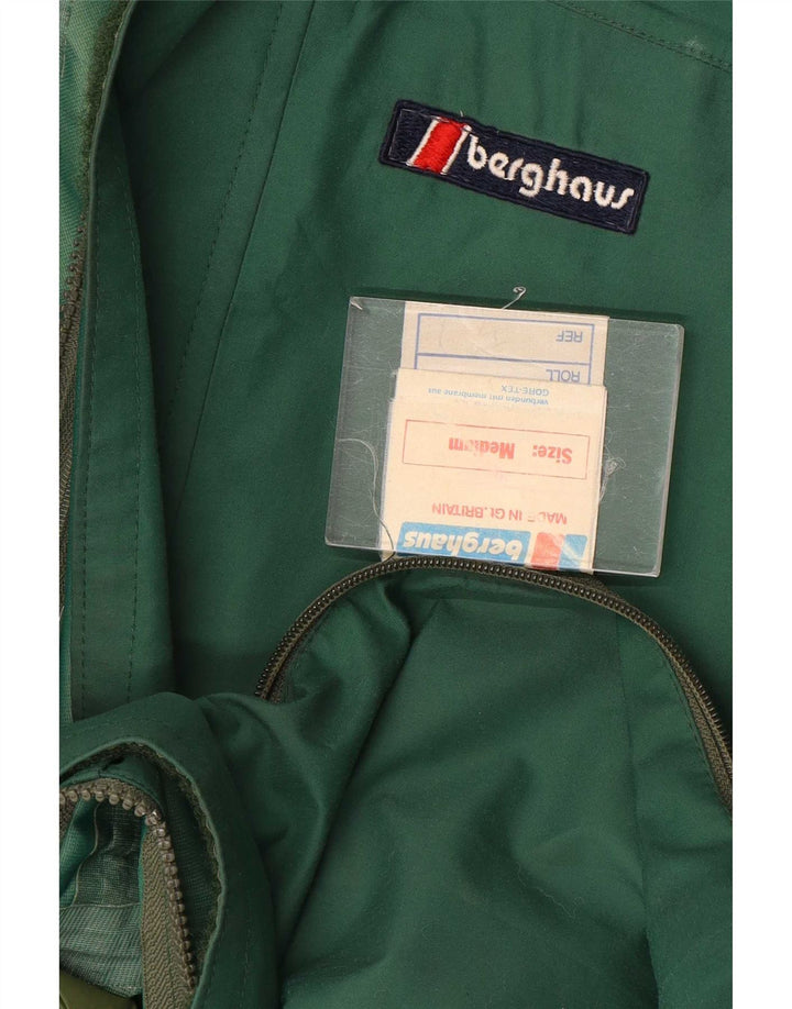 Męski płaszcz przeciwdeszczowy z kapturem Berghaus UK 38 Średni zielony nylon