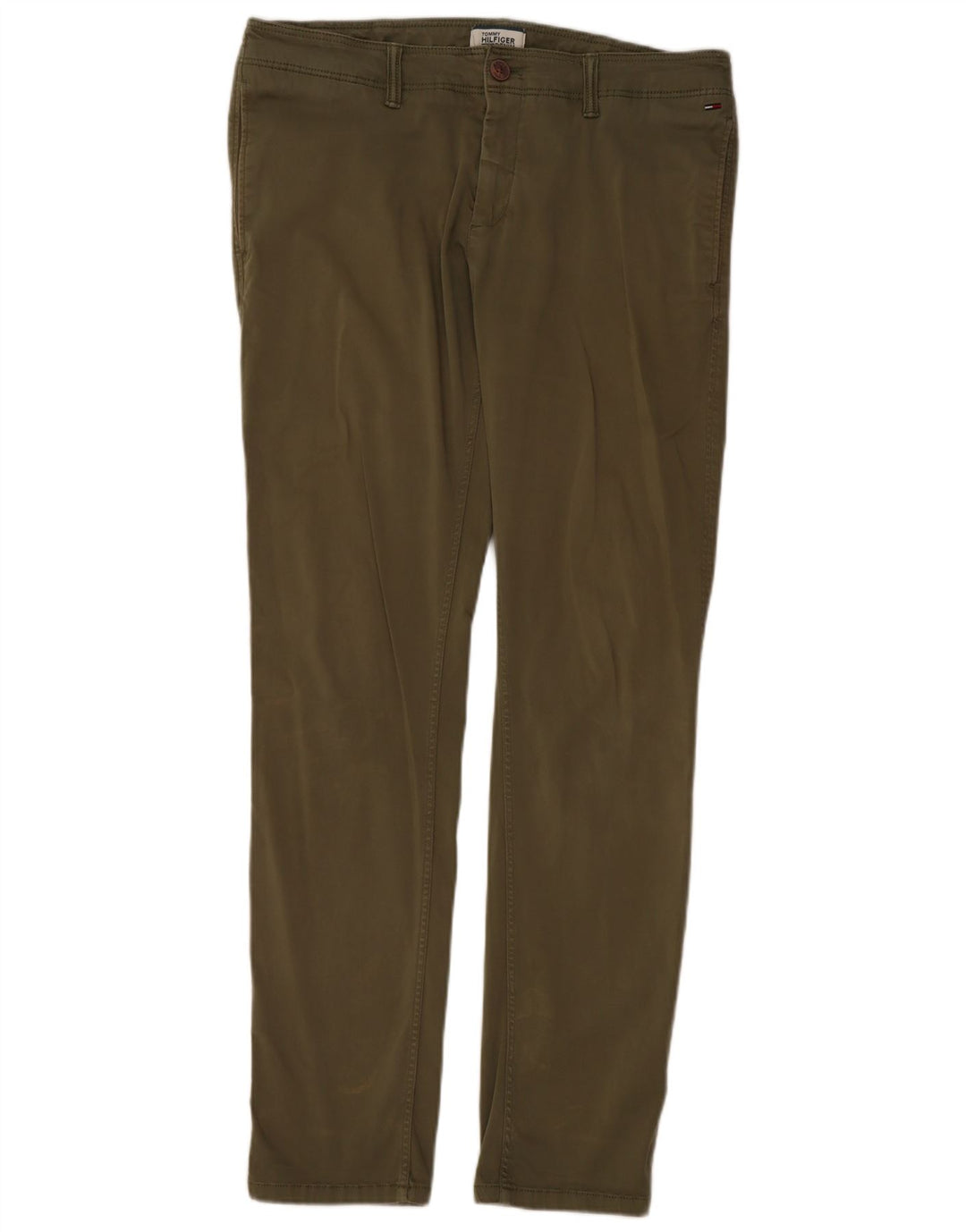Męskie spodnie typu slim chino TOMMY HILFIGER W31 L32, bawełna khaki