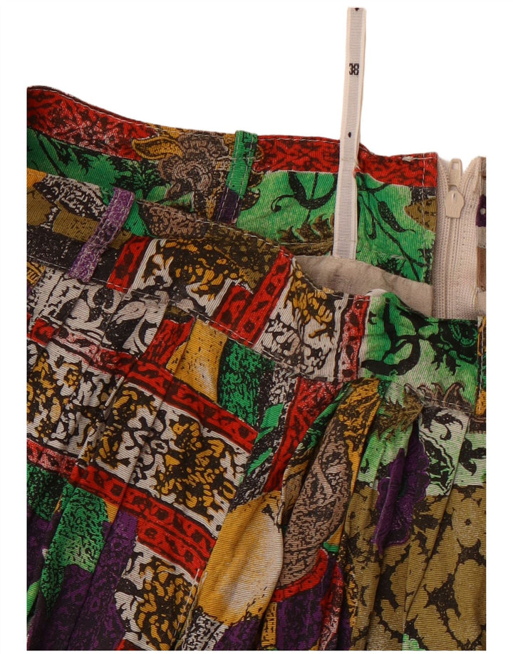 VINTAGE Damska spódnica w kształcie litery A z wysokim stanem EU 38 Medium W26 Wielobarwna