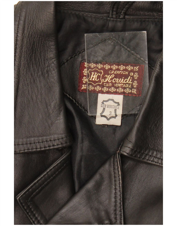 Damska skórzana kurtka motocyklowa VINTAGE UK 14, średnia czarna skóra