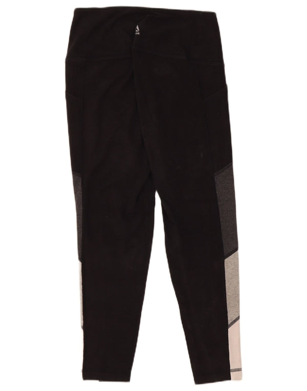 Legginsy damskie REEBOK UK 10, małe, czarne, bawełniane z blokami kolorów