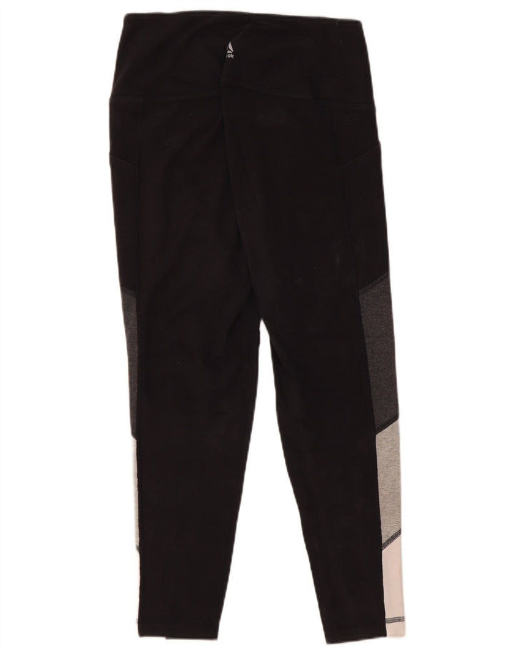 Legginsy damskie REEBOK UK 10, małe, czarne, bawełniane z blokami kolorów