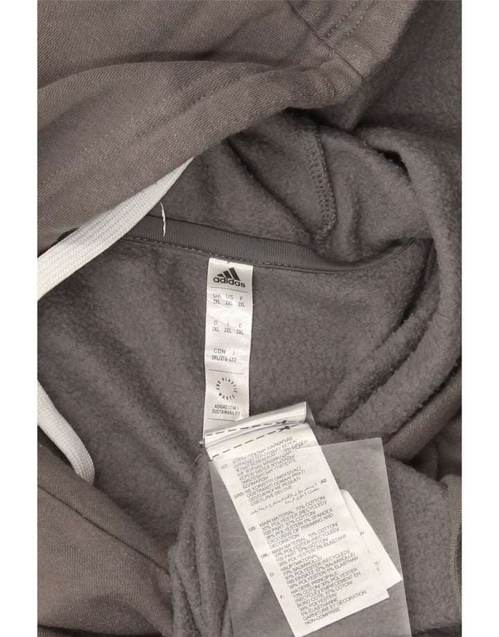 Adidas Męska bluza z kapturem 2XL Szara bawełna