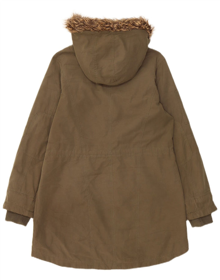 Damska kurtka parka z kapturem Oasis UK 10, mała, khaki, poliester