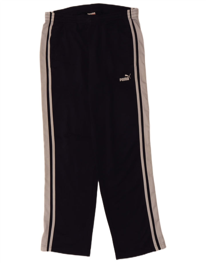 Męskie spodnie dresowe PUMA Średni granatowy poliester z blokami kolorów