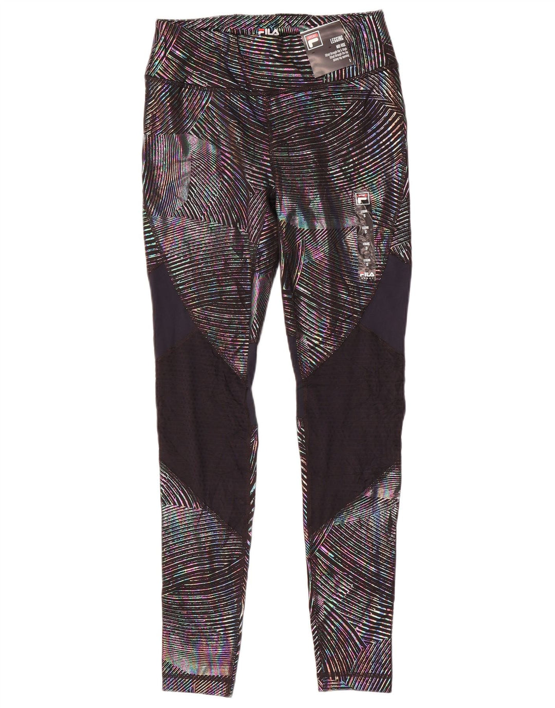 Legginsy damskie Fila UK 10, małe, wielokolorowe, poliestrowe z blokami kolorów