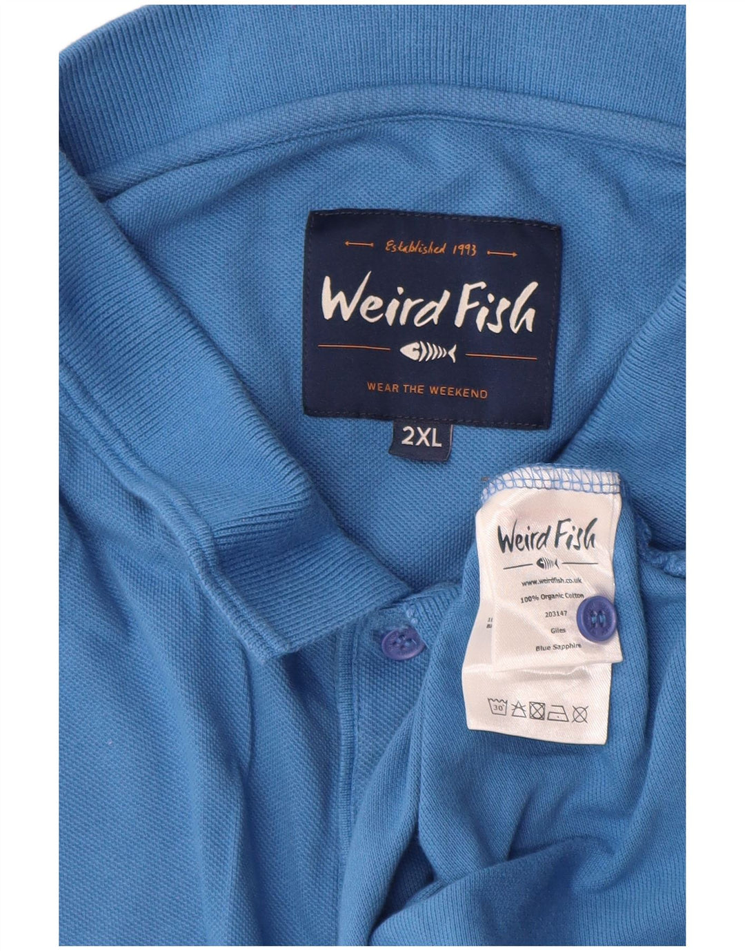 Męska koszulka polo Weird Fish 2XL, niebieska, bawełniana