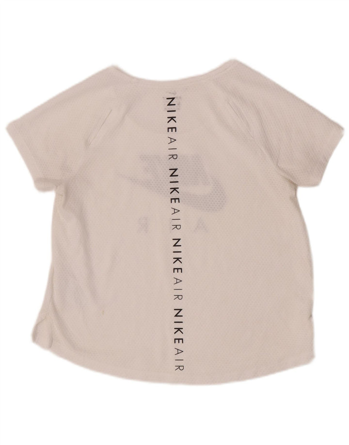 Damska koszulka Nike Dri Fit z grafiką Top UK 14, średni, złamany biały poliester