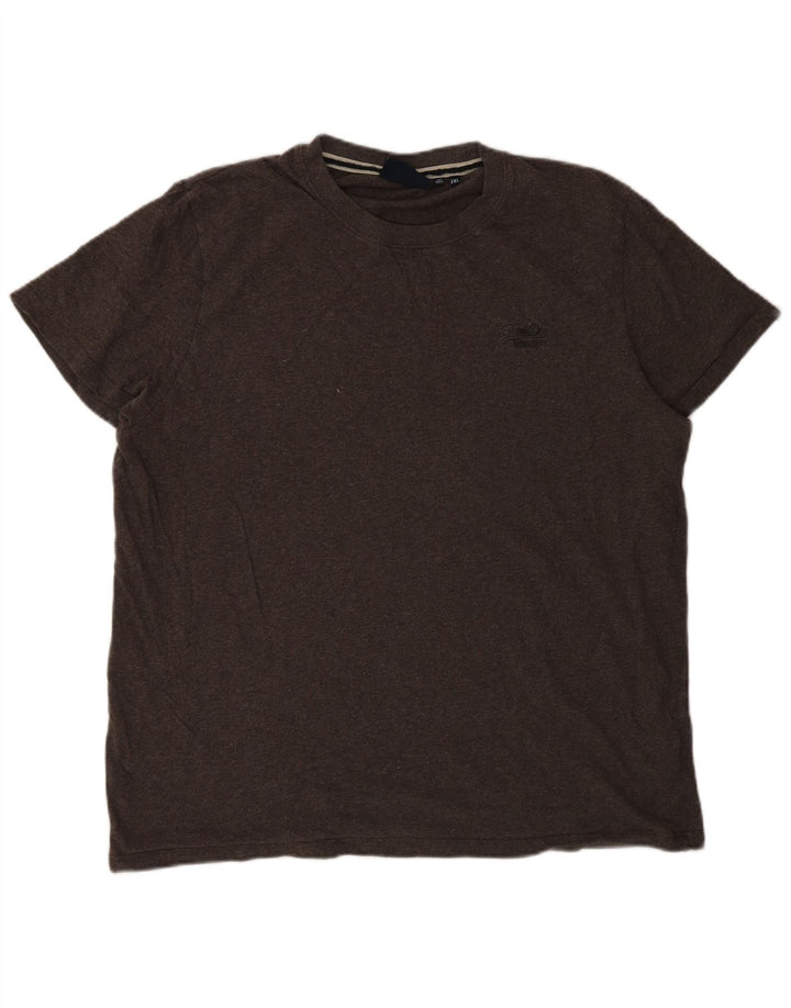 T-shirt męski Superdry, 2XL, brązowy, bawełniany