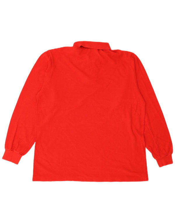 Męska koszulka polo z długim rękawem LACOSTE, rozmiar 5, duża, czerwona, bawełniana