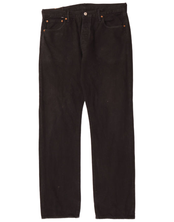 Męskie dżinsy Levi's 501 Straight W32 L34 Czarna bawełna