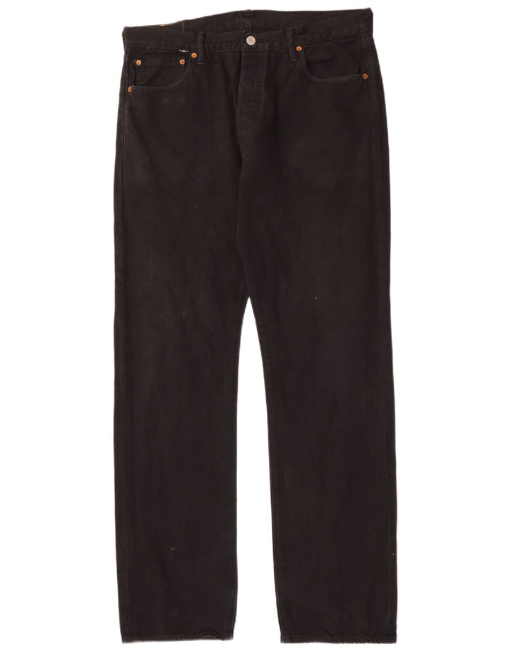 Męskie dżinsy Levi's 501 Straight W32 L34 Czarna bawełna