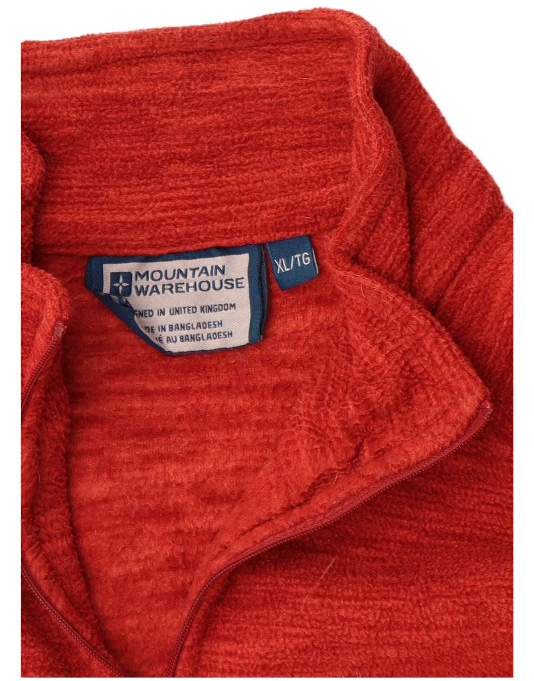 Męski sweter polarowy Mountain Warehouse z zamkiem błyskawicznym XL, pomarańczowy, poliestrowy