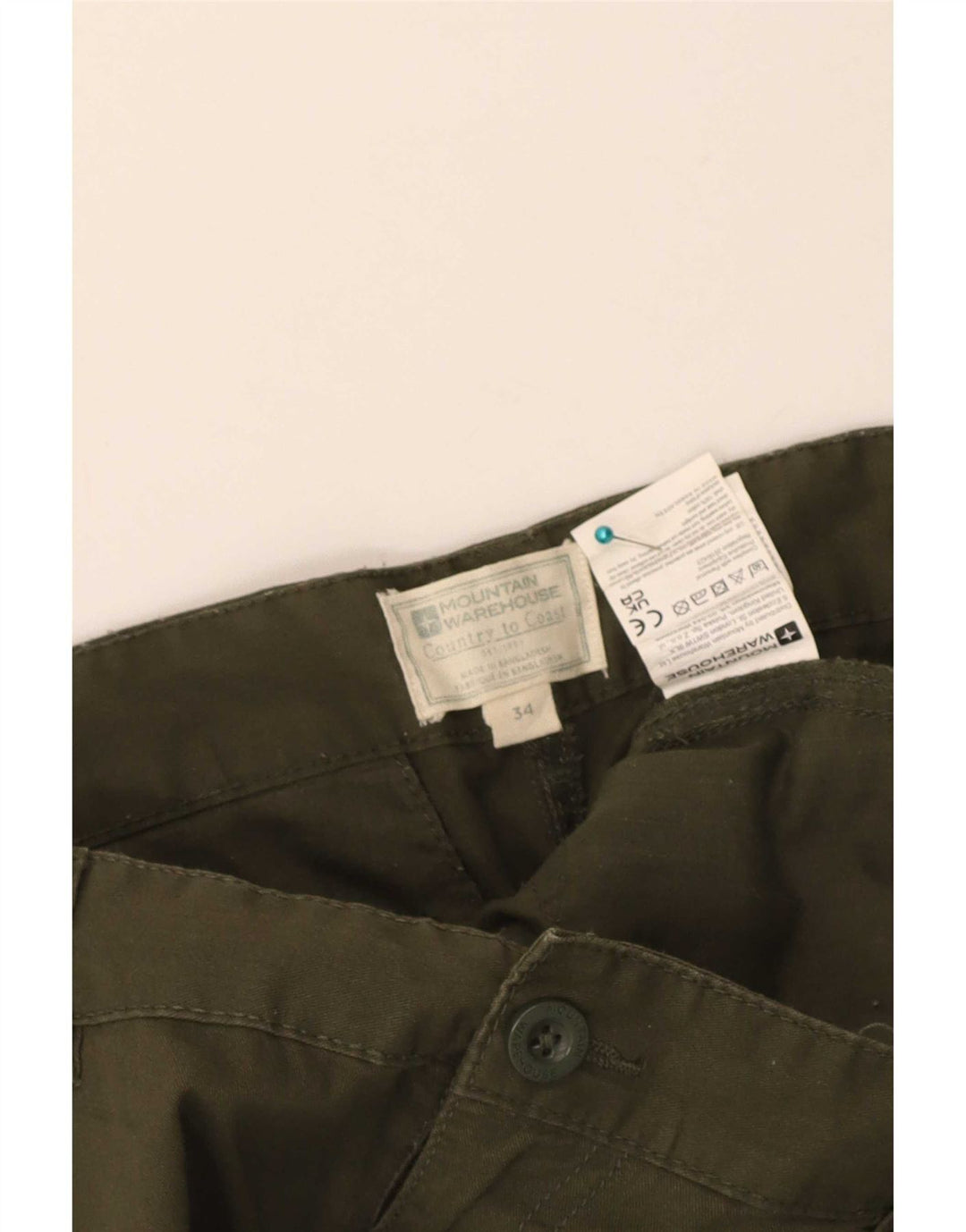 Męskie spodenki cargo Mountain Warehouse W34, duże, bawełniane w kolorze khaki
