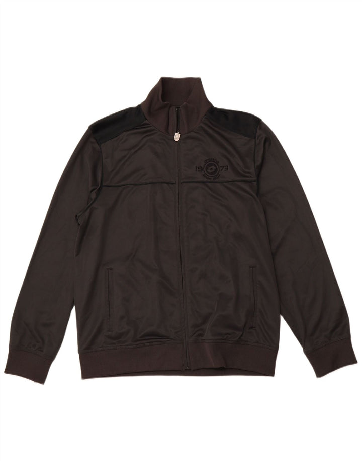 Męska kurtka dresowa LOTTO XL, szary poliester z blokami kolorów