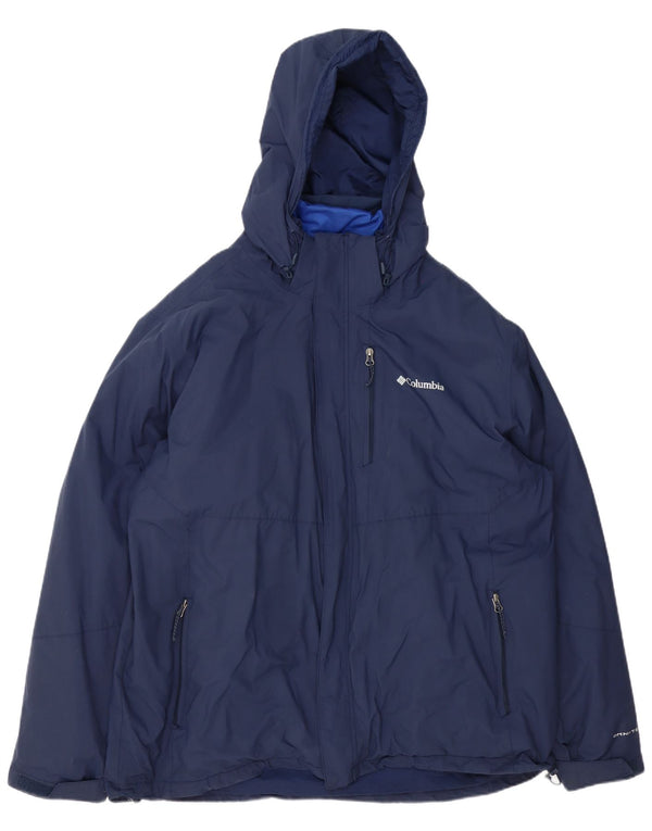 Męska kurtka wiatrówka z kapturem Columbia Omni-Tech UK 44 2XL Granatowy nylon