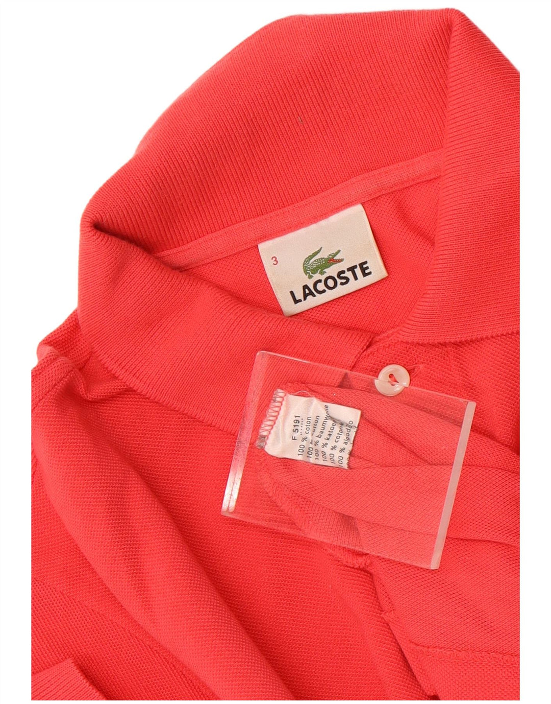 Męska koszulka polo Lacoste, rozmiar 3, mała, czerwona, bawełniana