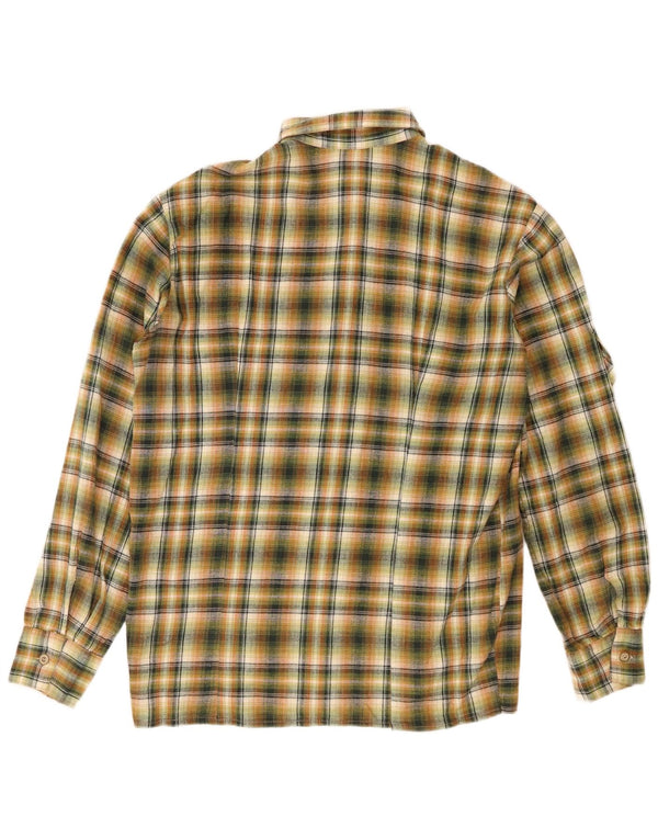 Damska koszula flanelowa vintage IT 48 XL, bawełniana w zieloną kratkę