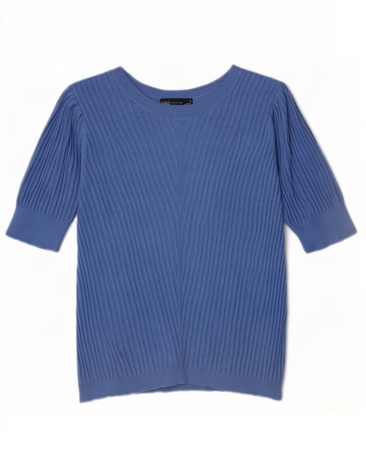 Marks & Spencer Damski sweter z dekoltem w łódkę, UK 16, duży niebieski