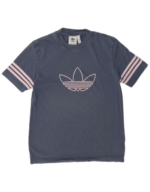 Damska koszulka graficzna Adidas Top UK 10 Small Blue Cotton